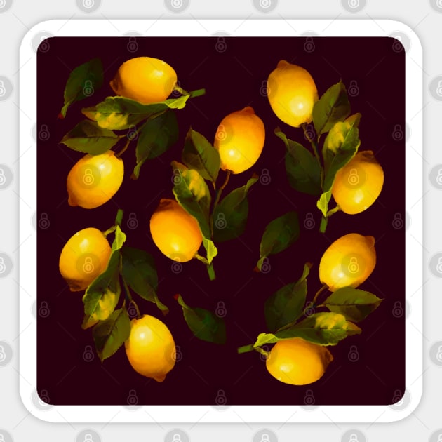 Seamless lemon pattern Sticker by shikita_a